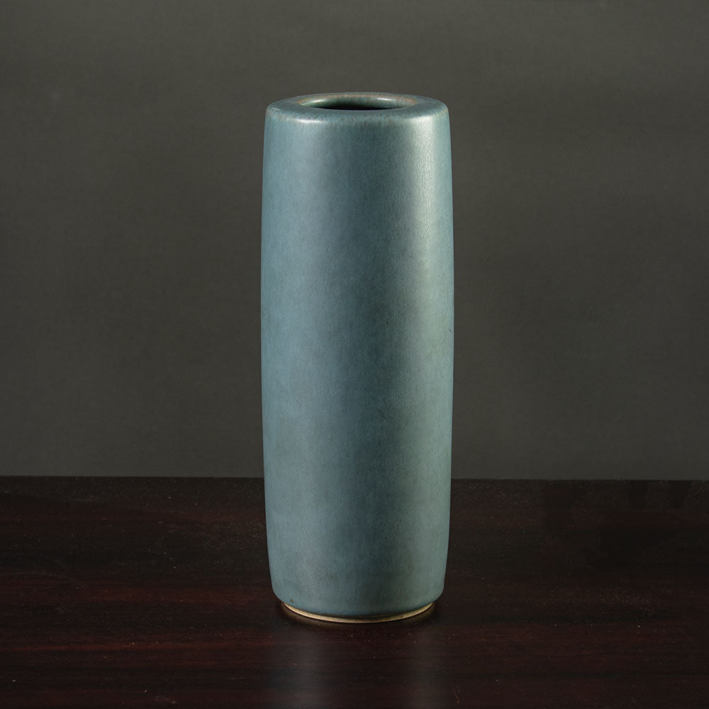 Per Linnemann-Schmidt for Palshus, Denmark, cylindrical vase with light blue glaze K2077