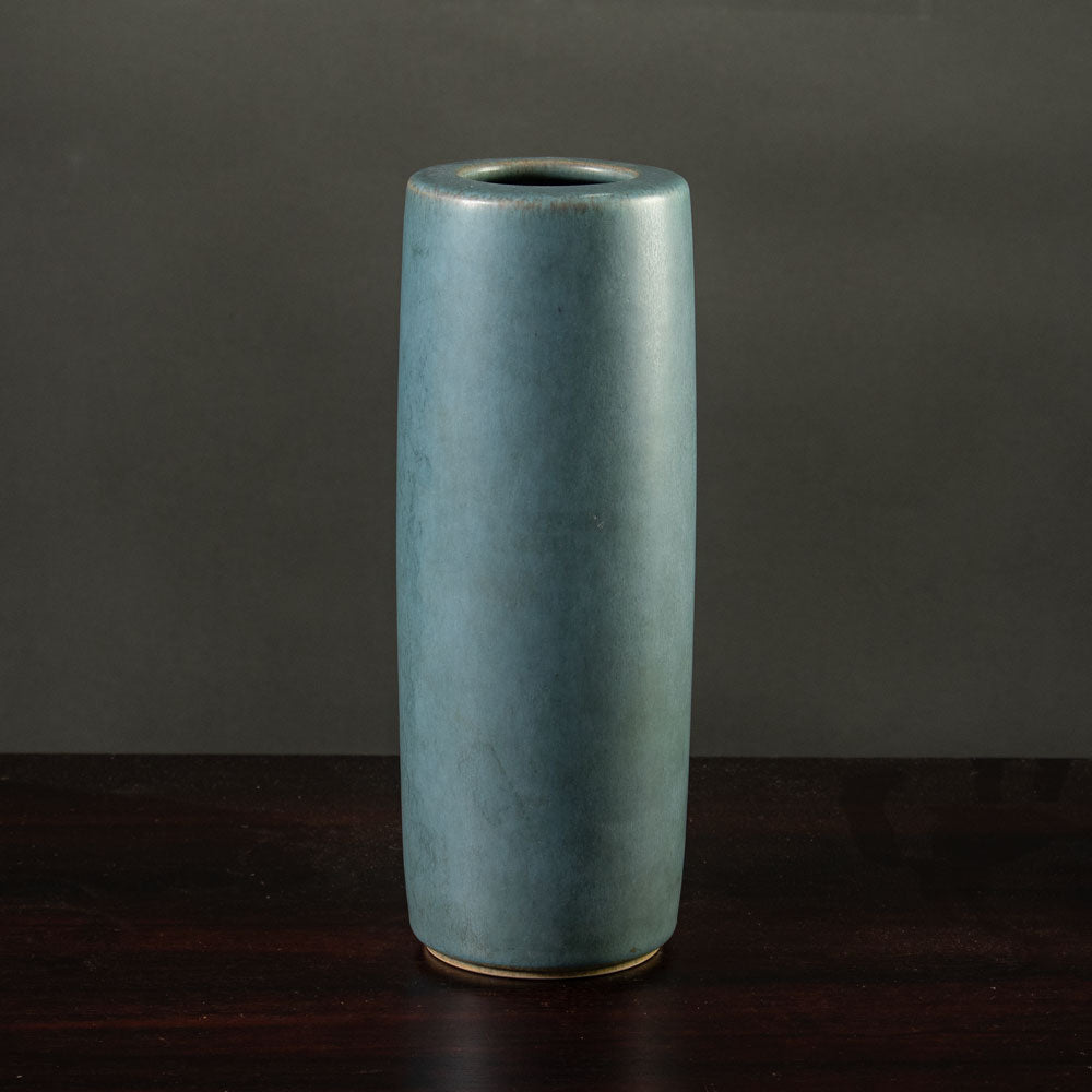 Per Linnemann-Schmidt for Palshus, Denmark, cylindrical vase with light blue glaze K2077