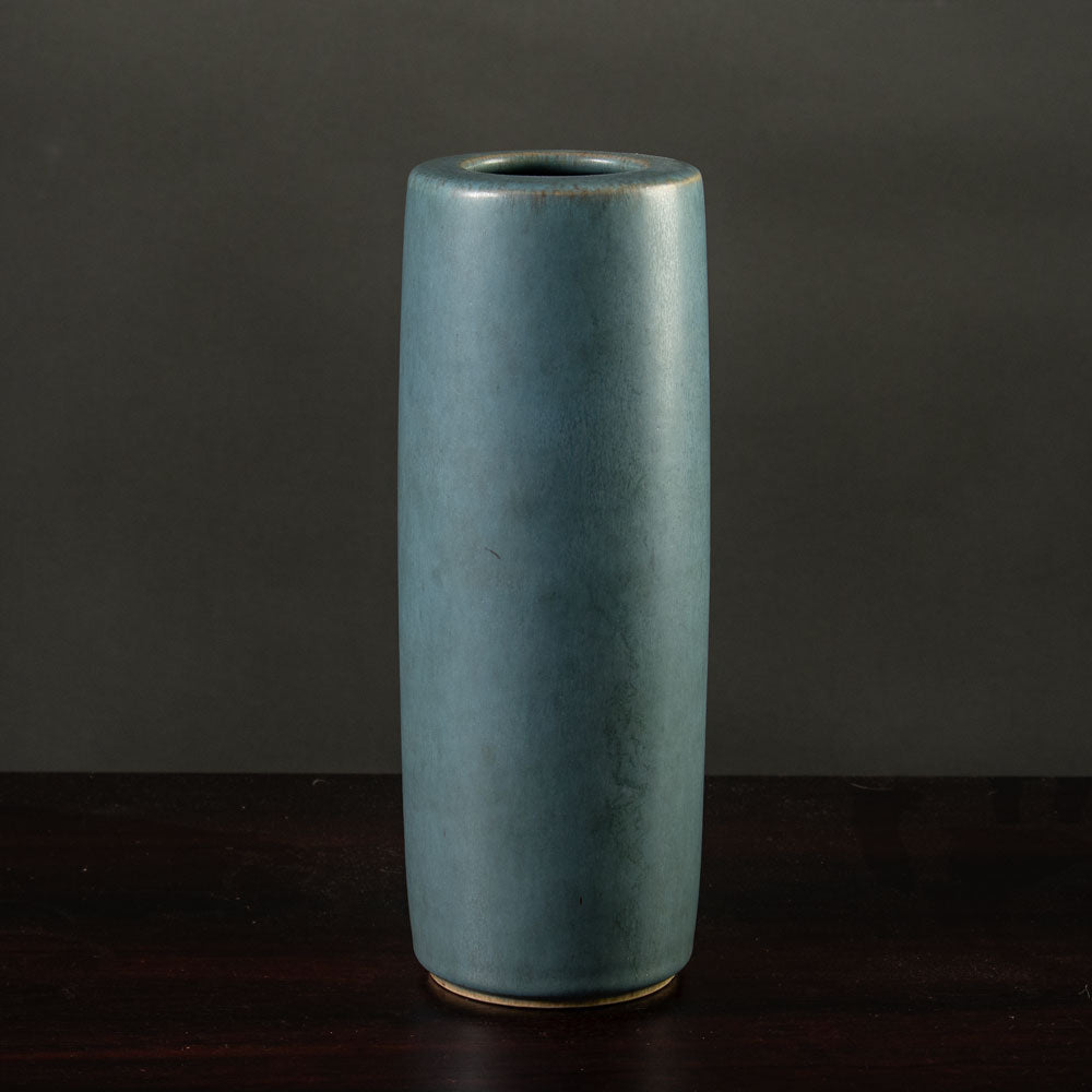 Per Linnemann-Schmidt for Palshus, Denmark, cylindrical vase with light blue glaze K2077