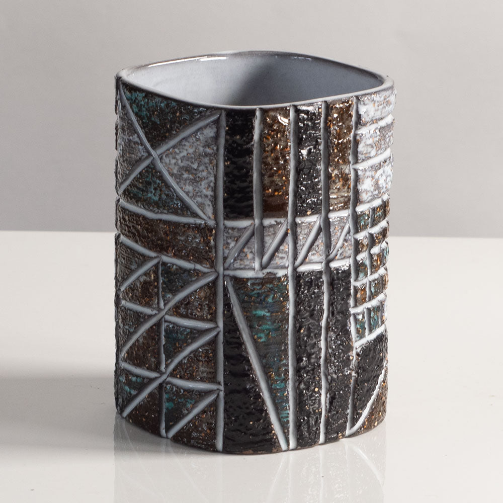Ingrid Atterberg for Uppsala Ekeby, Sweden, vase with geometric pattern L3807