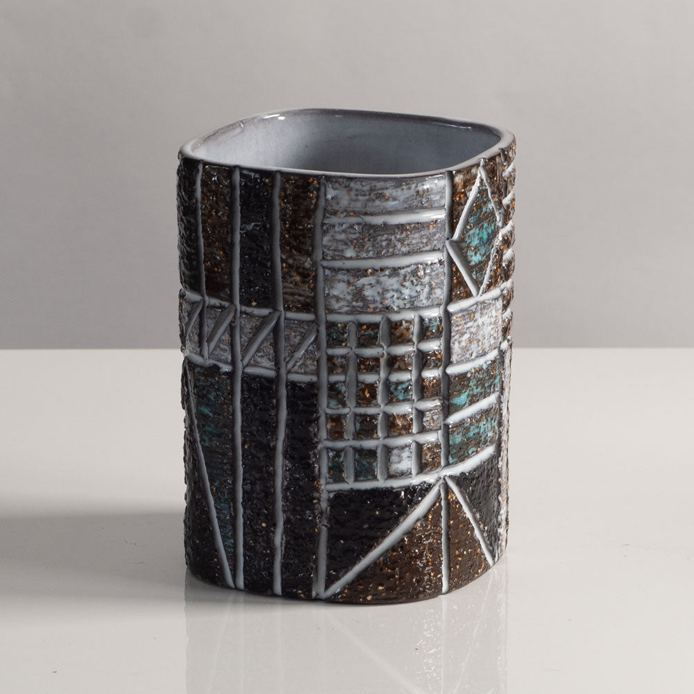 Ingrid Atterberg for Uppsala Ekeby, Sweden, vase with geometric pattern L3807