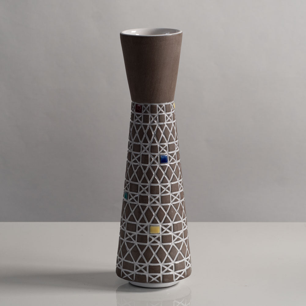 Ingrid Atterberg for Uppsala Ekeby, Sweden, vase with line decoration K2507