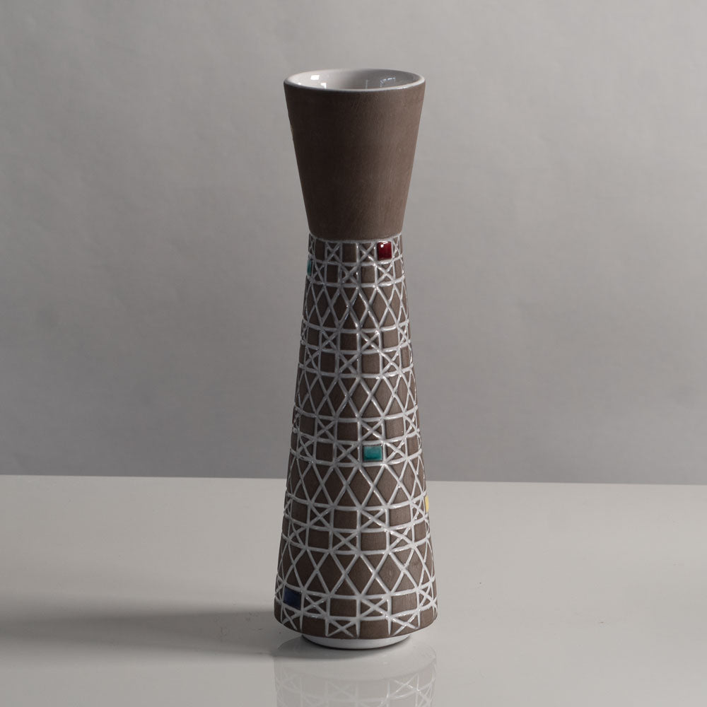 Ingrid Atterberg for Uppsala Ekeby, Sweden, vase with line decoration K2507