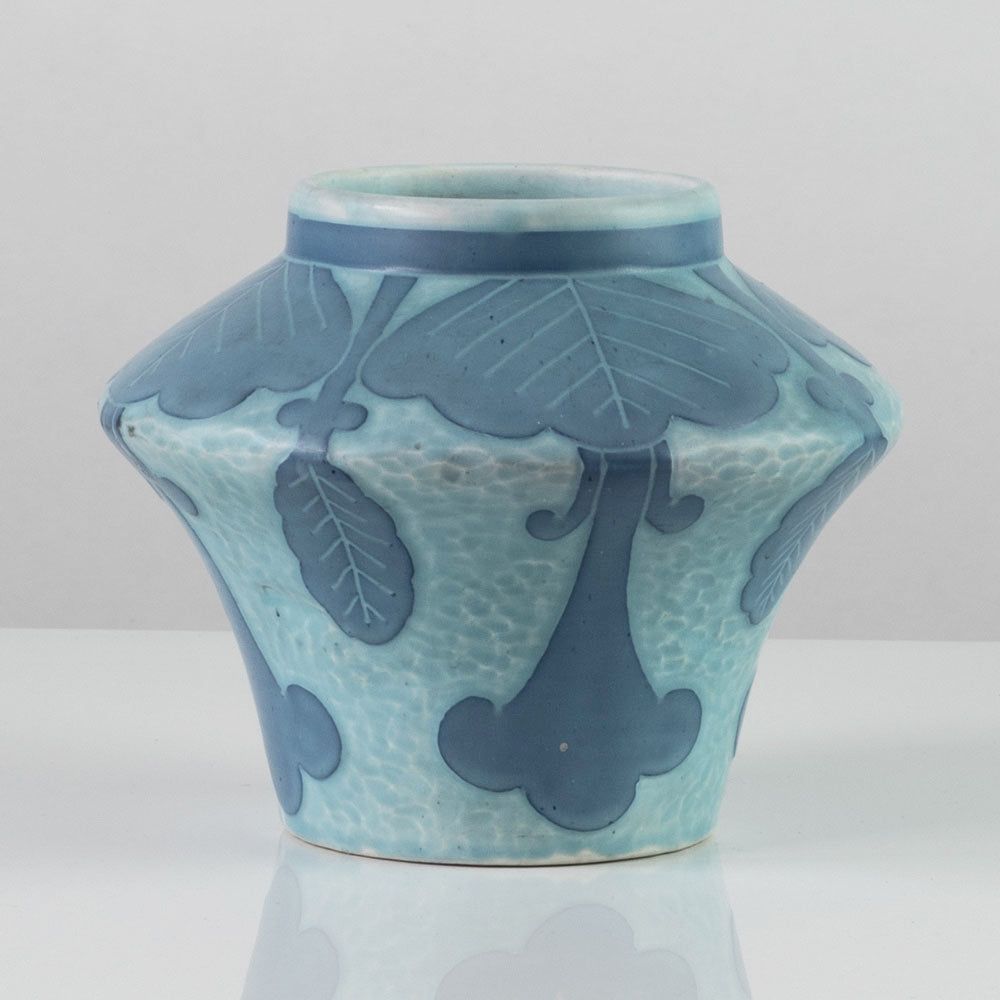 Josef Ekberg for Gustavsberg, Sweden, unique carved art nouveau stoneware vase K2488