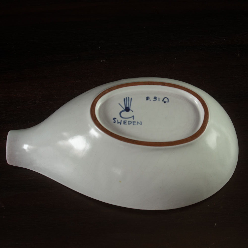 Stig Lindberg for Gustavsberg,  Sweden, faiance bowl with blue and green decoration J1669