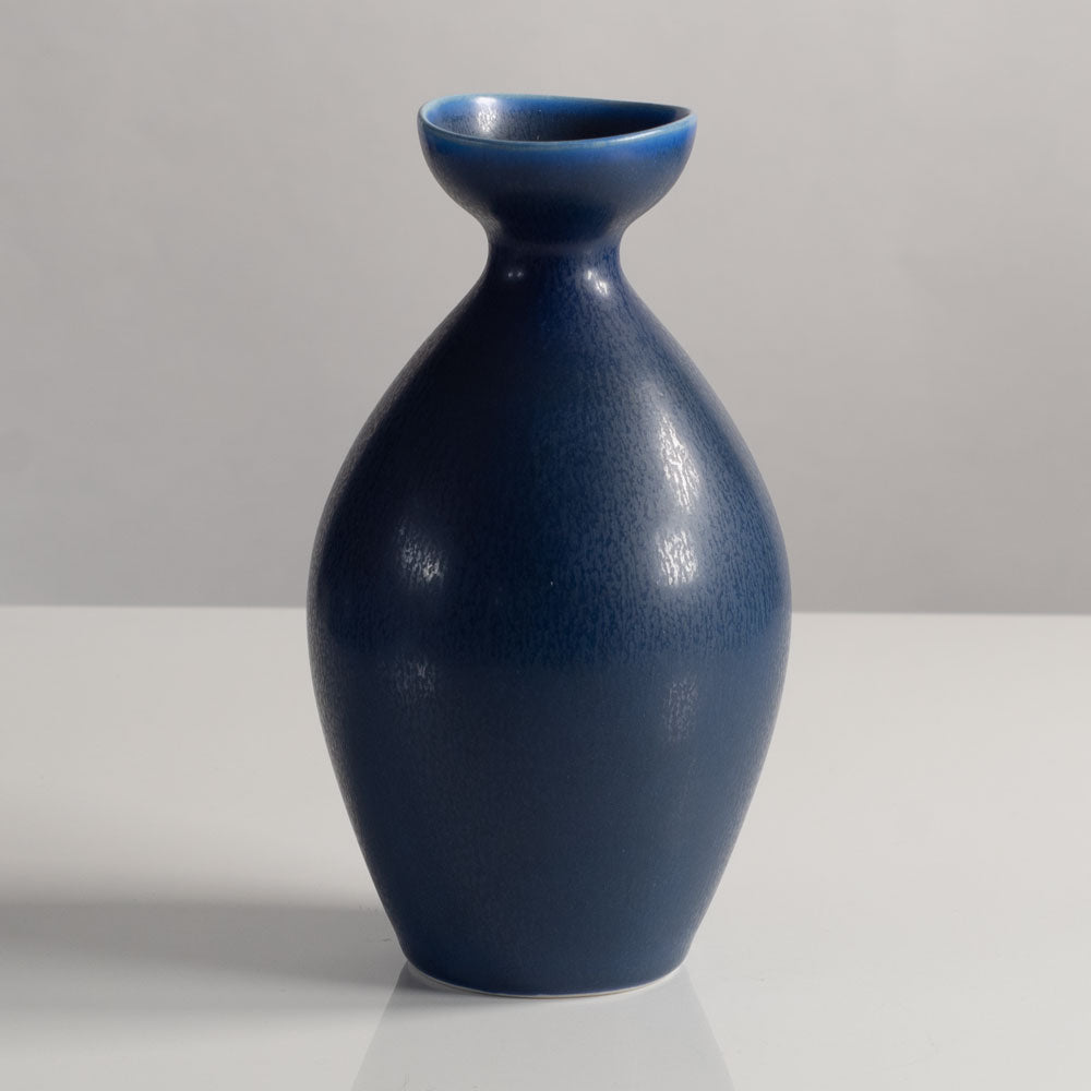 Per Linnemann-Schmidt at Palshus, stoneware vase with blue haresfur glaze L3972