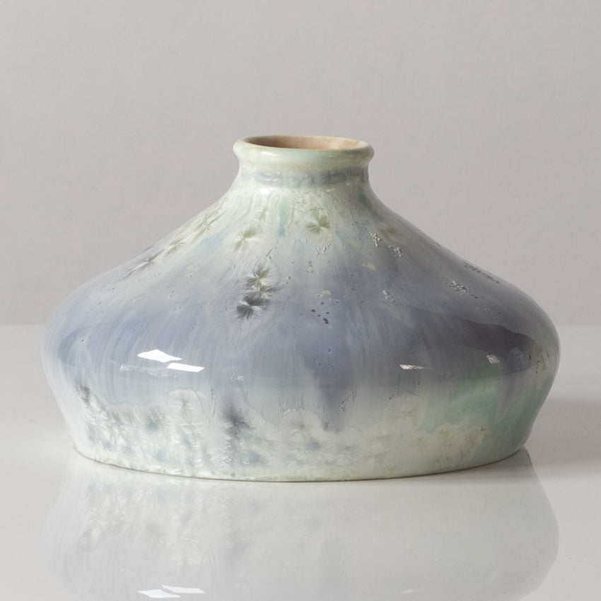 Valdemar Engelhardt for Royal Copenhagen, porcelain vase with lavender crystalline glaze K2543