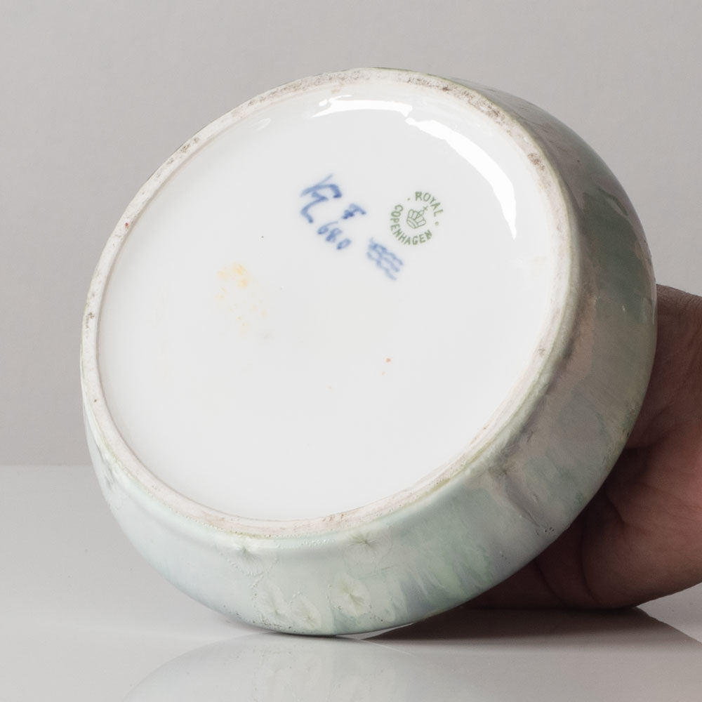 Valdemar Engelhardt for Royal Copenhagen, porcelain vase with lavender crystalline glaze K2543