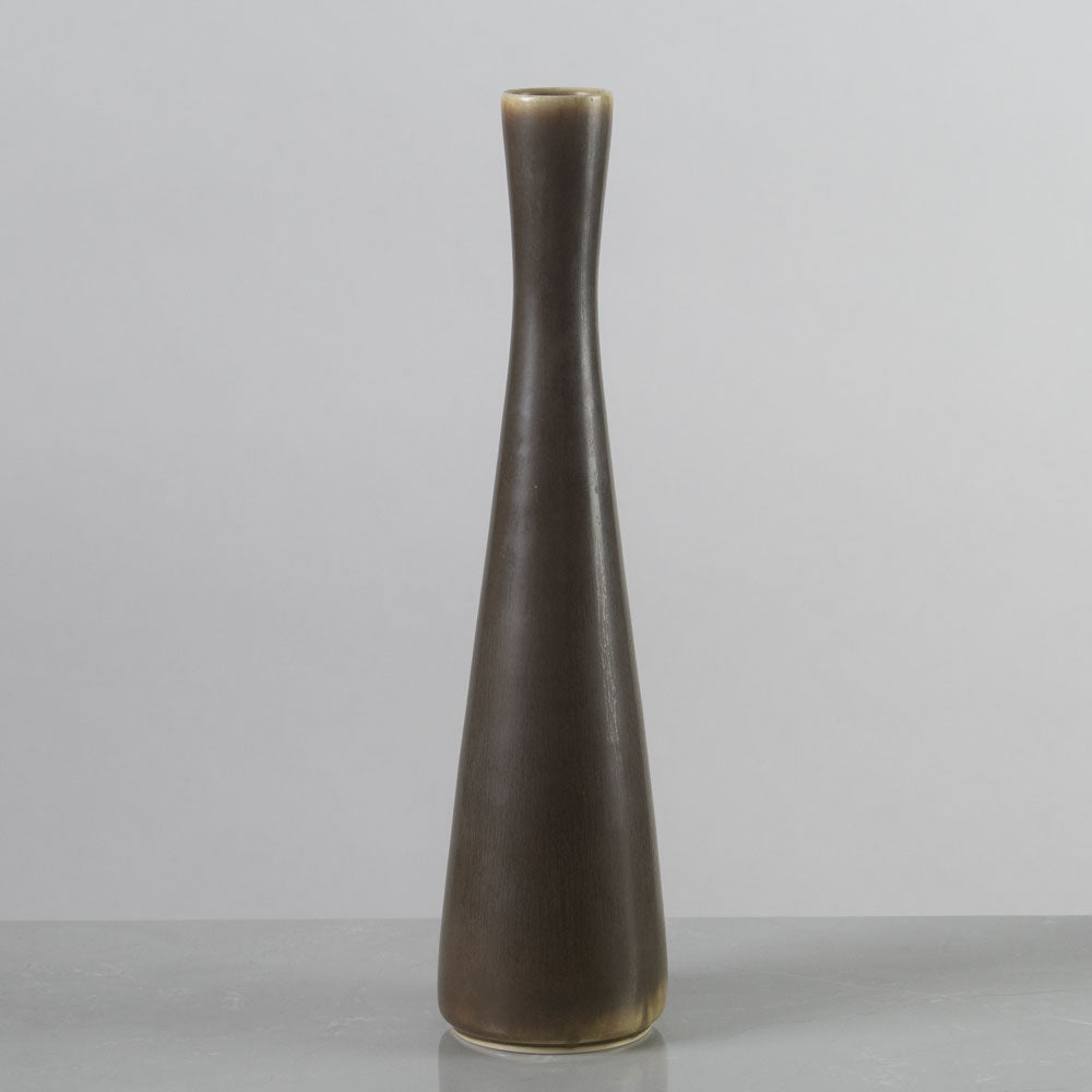 Frode Bahnsen for Palshus, Denmark, stoneware vase with brown haresfur glaze K2101