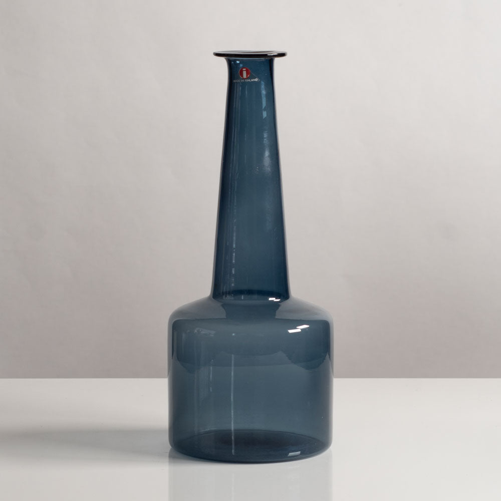 Timo Sarpaneva for Iittala, Finland blue "i-glass" decanter J1236