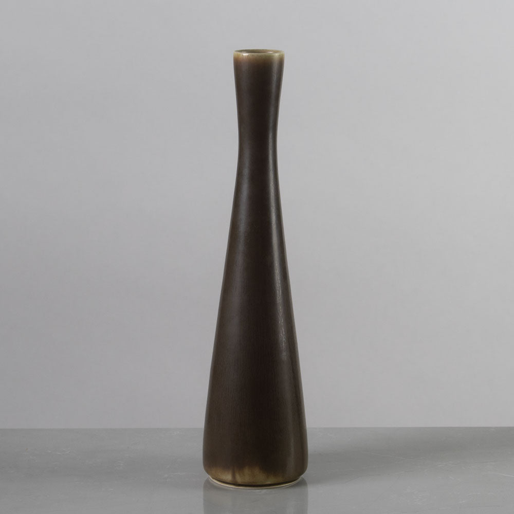 Frode Bahnsen for Palshus, Denmark, stoneware vase with brown haresfur glaze K2101