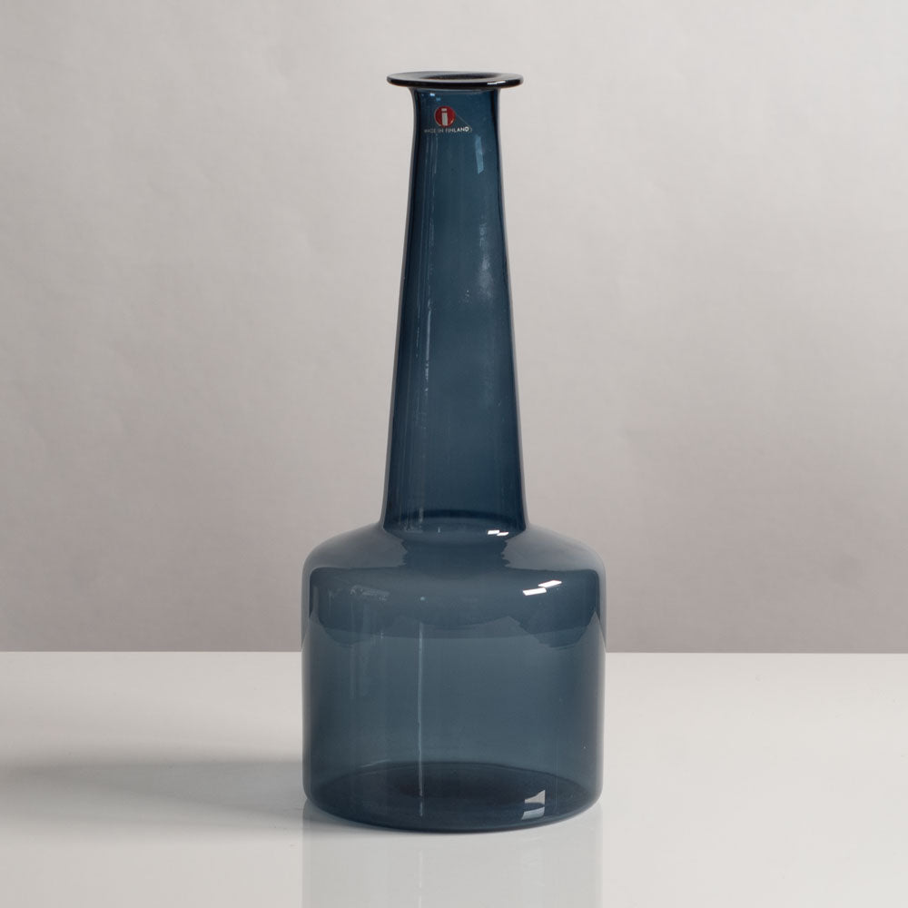 Timo Sarpaneva for Iittala, Finland blue "i-glass" decanter J1236