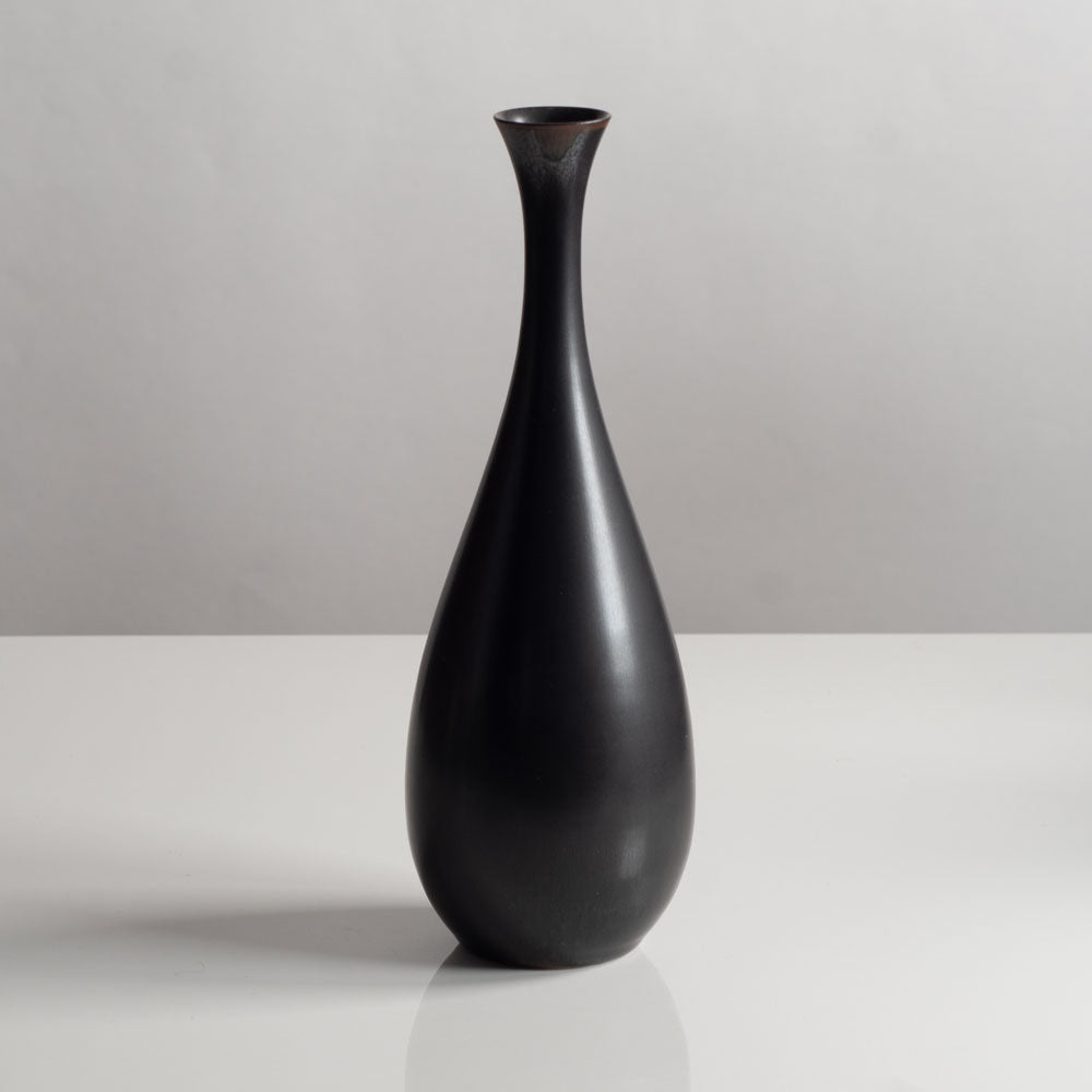 Three vases with dark brown glaze by Carl Harry Stalhane for Rorstrand, Sweden
