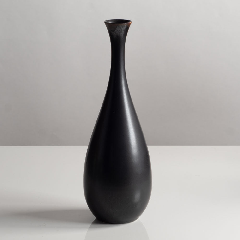 Carl Harry Stalhane for Rorstrand, Sweden, stoneware vase with dark brown matte glaze M4041