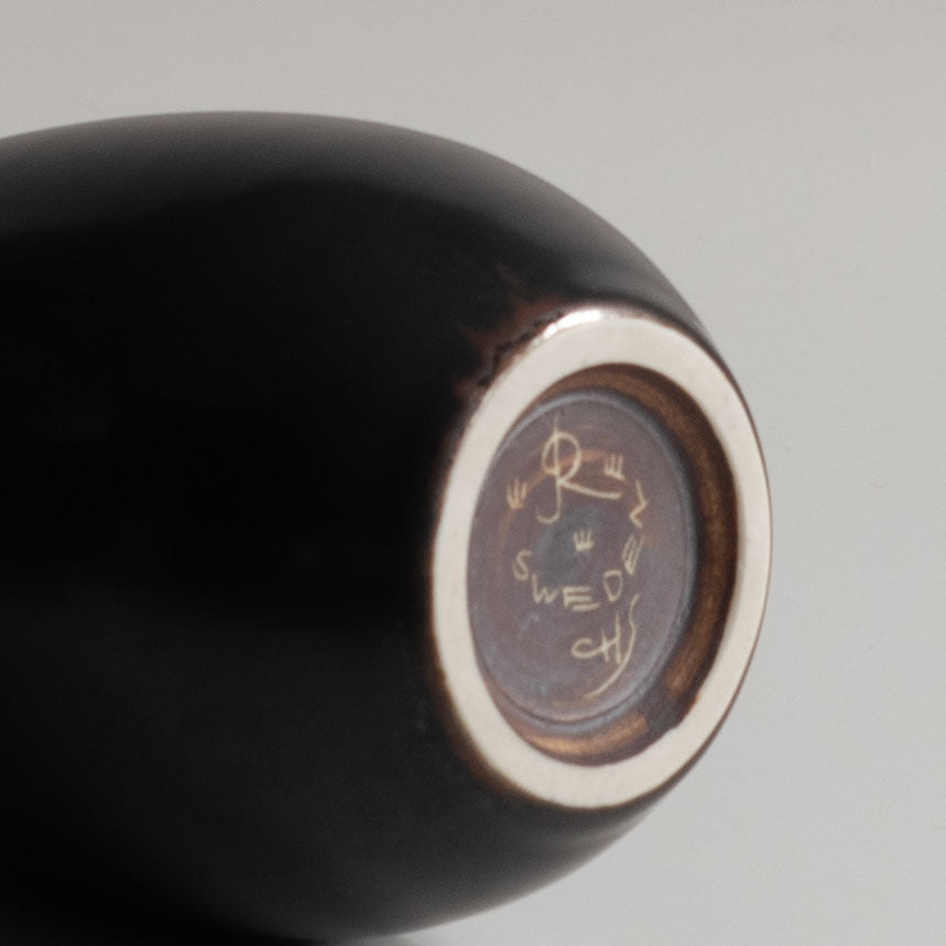 Carl Harry Stalhane for Rorstrand, Sweden, stoneware vase with dark brown matte glaze M4041