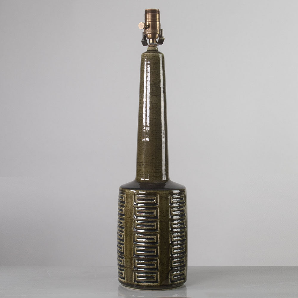 Palshus, Denmark, large lamp with olive glaze K2109