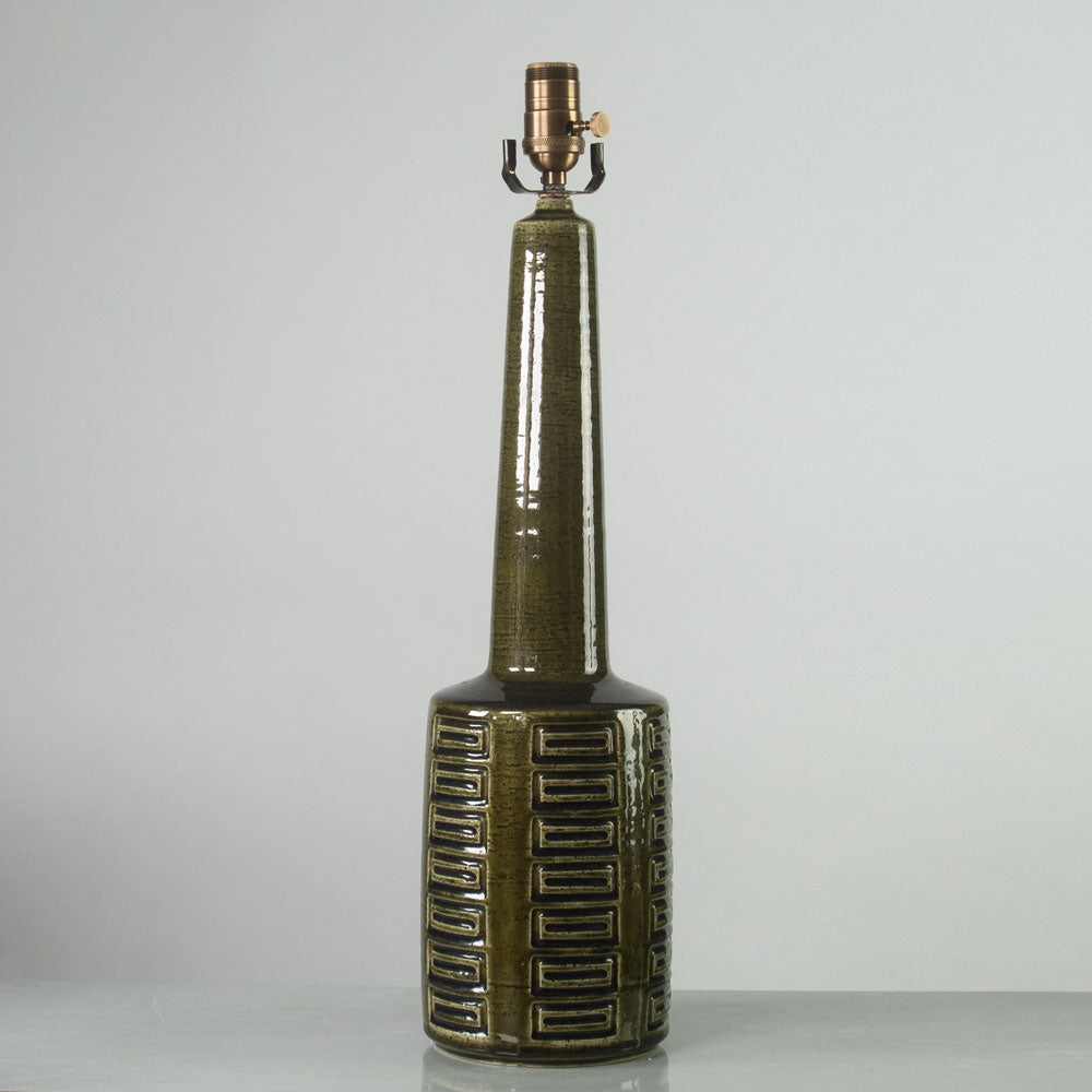 Palshus, Denmark, large lamp with olive  glaze K2109