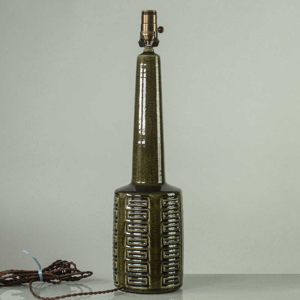 Palshus, Denmark, large lamp with olive glaze K2109