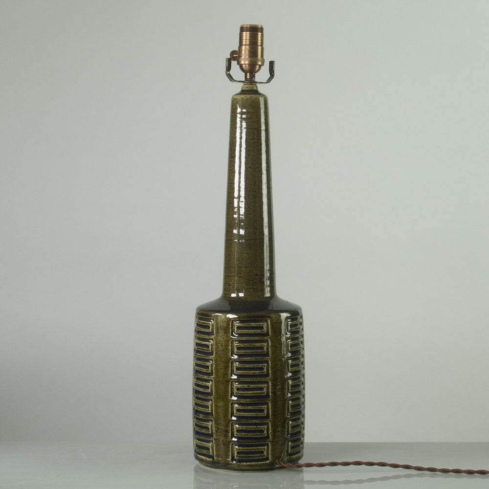 Palshus, Denmark, large lamp with olive glaze K2109