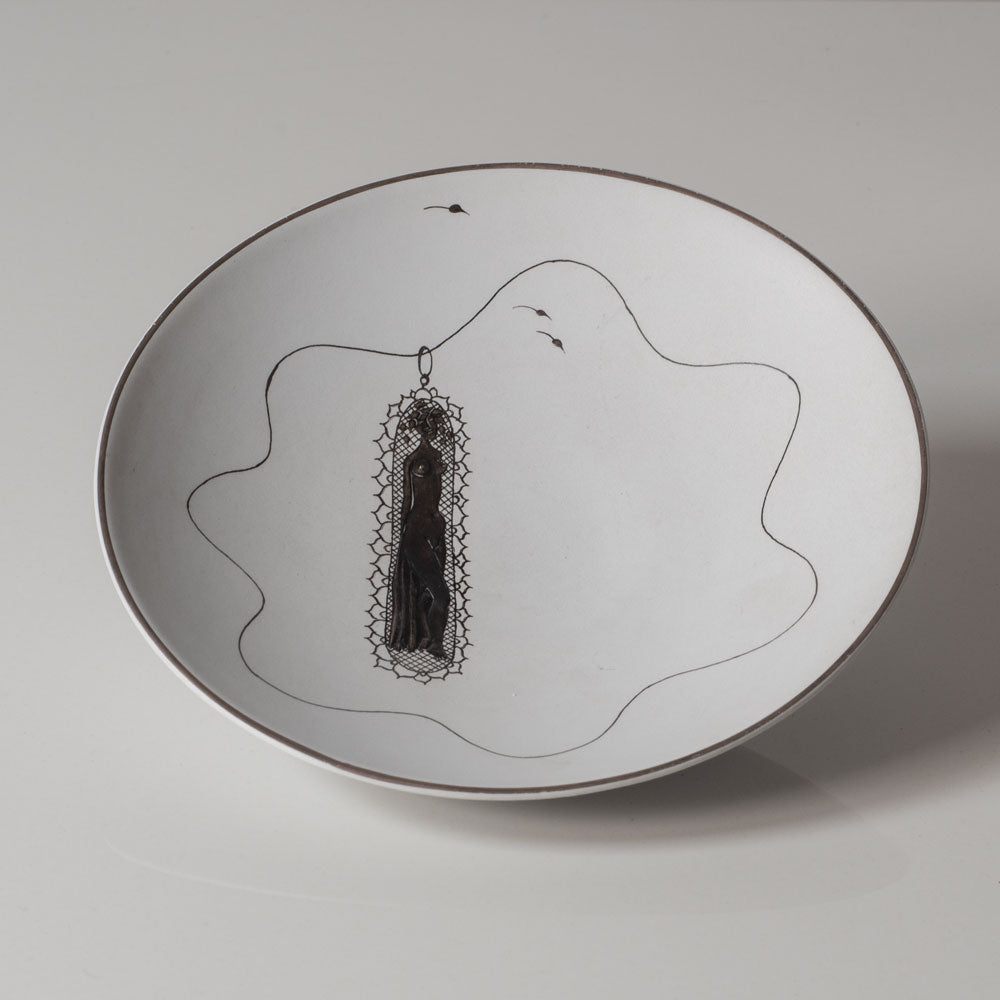 Stig Lindberg for Gustavsberg, "Grazia" stoneware dish with illustration K2330