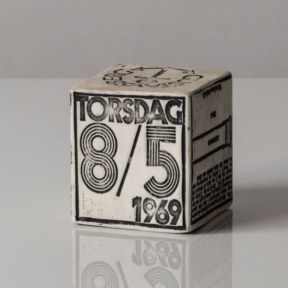 Bengt Berglund for Gustavsberg, Sweden, stoneware cube K2302