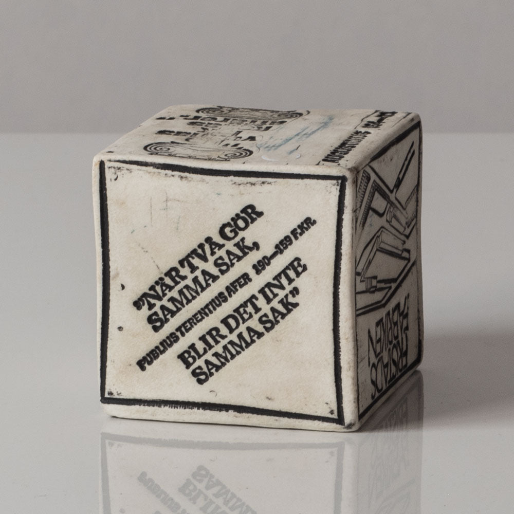Bengt Berglund for Gustavsberg, Sweden, stoneware cube K2302