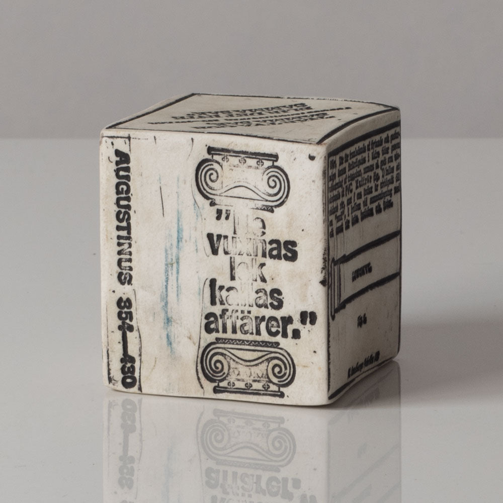 Bengt Berglund for Gustavsberg, Sweden, stoneware cube K2302