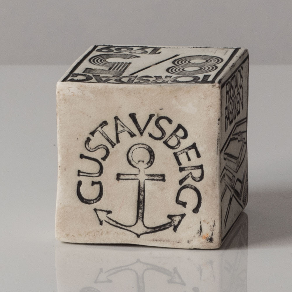 Bengt Berglund for Gustavsberg, Sweden, stoneware cube K2302