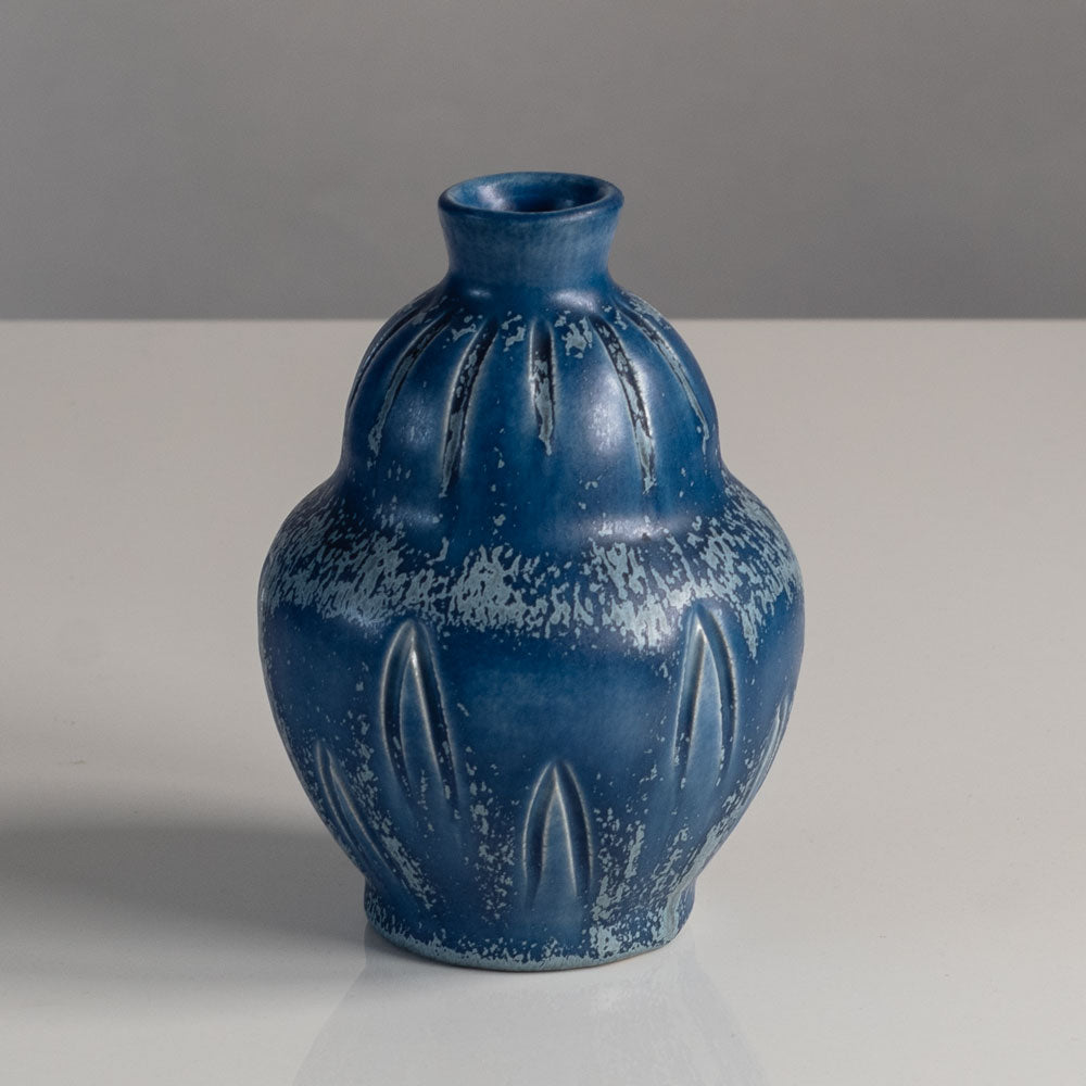 Eva Jancke Bjork for Bo Fajans, stoneware vase with matte blue glaze M4051