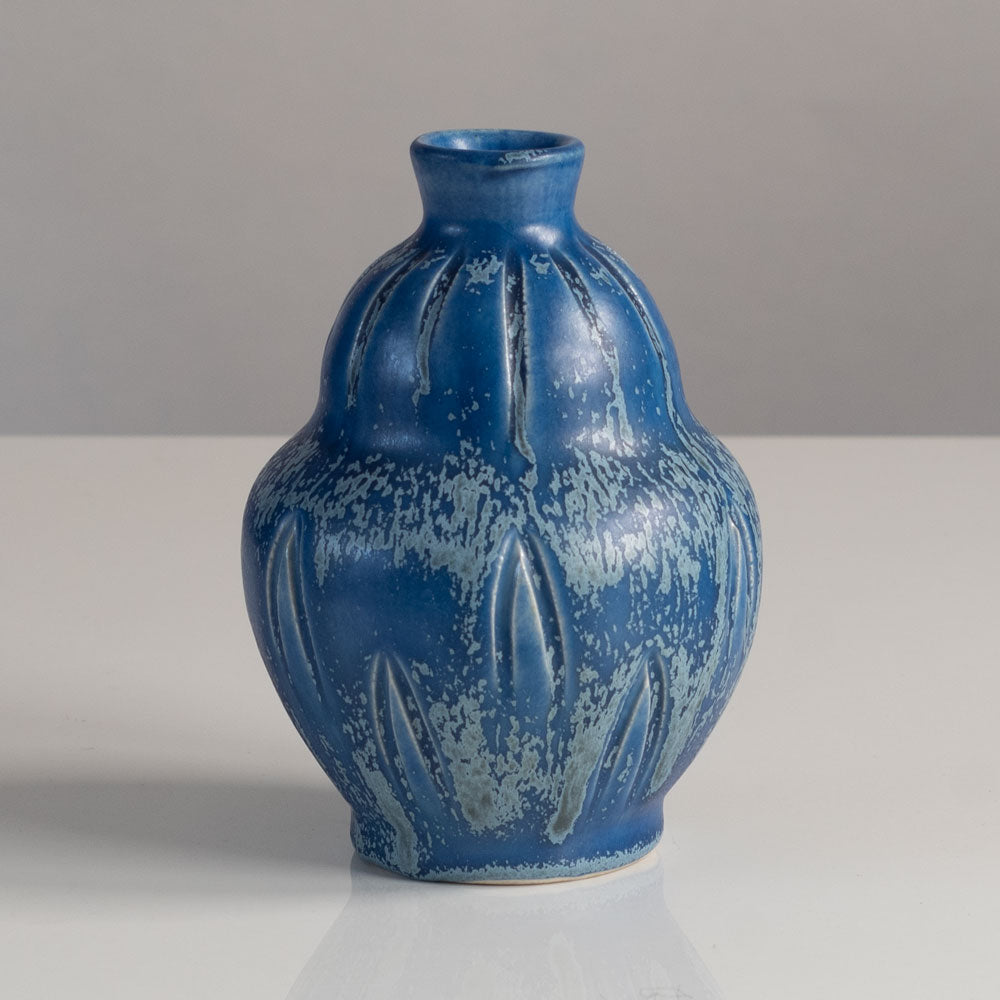 Eva Jancke Bjork for Bo Fajans, stoneware vase with matte blue glaze M4051