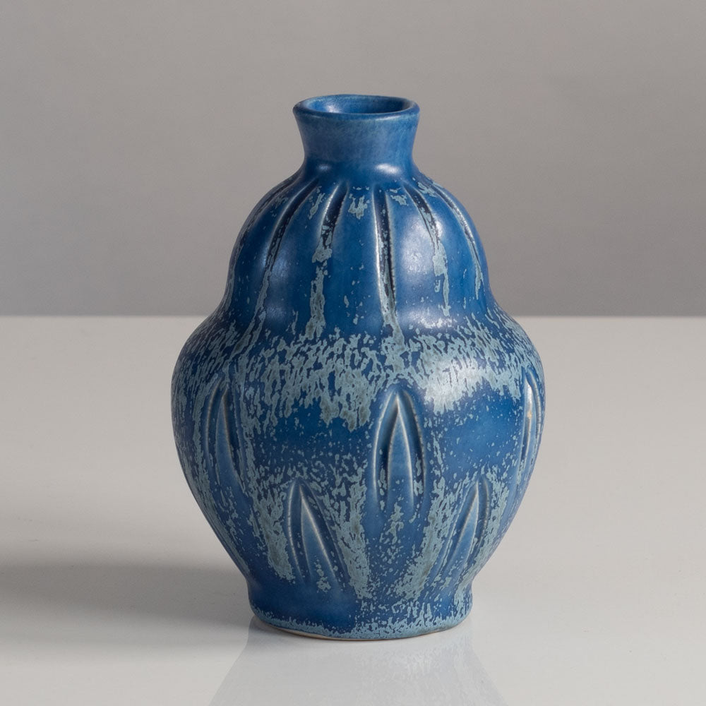 Eva Jancke Bjork for Bo Fajans, stoneware vase with matte blue glaze M4051