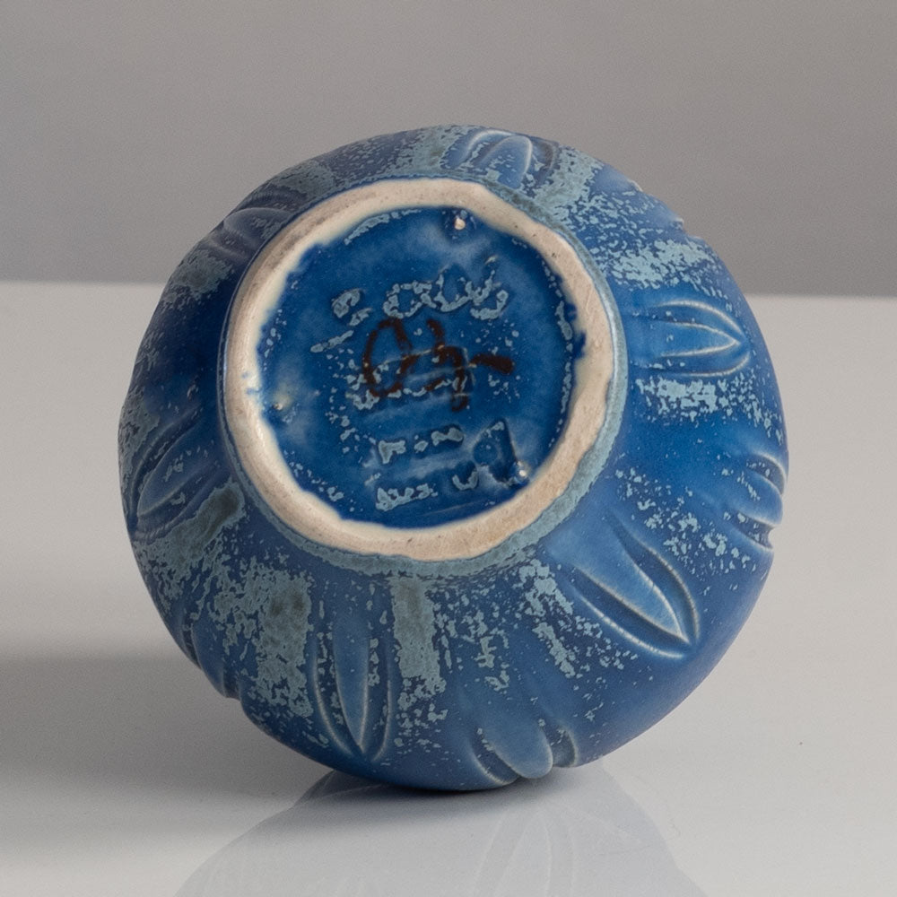 Eva Jancke Bjork for Bo Fajans, stoneware vase with matte blue glaze M4051