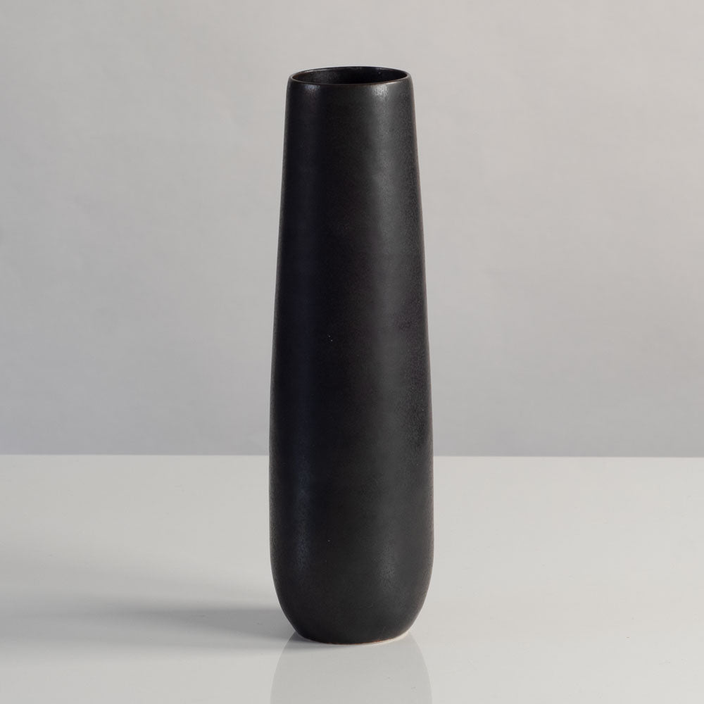 Carl Harry Stalhane for Rorstrand, Sweden, stoneware vase with dark brown matte glaze L3785