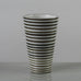 Stig Lindberg for Gustavsberg, Sweden, striped earthenware vase in greenish brown and white K2221