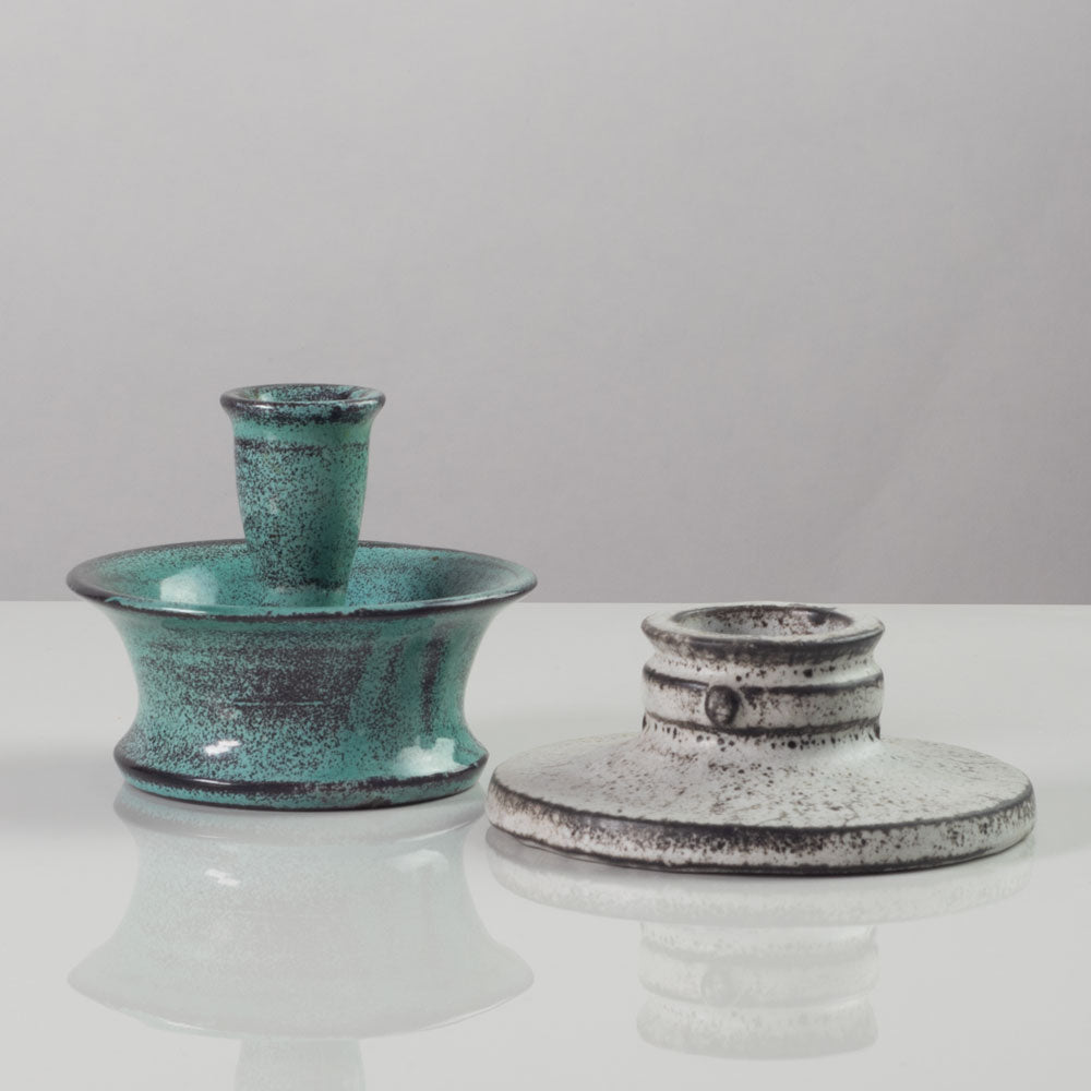 Two candleholders by Svend Hammershoj for Herman A Kähler Keramik