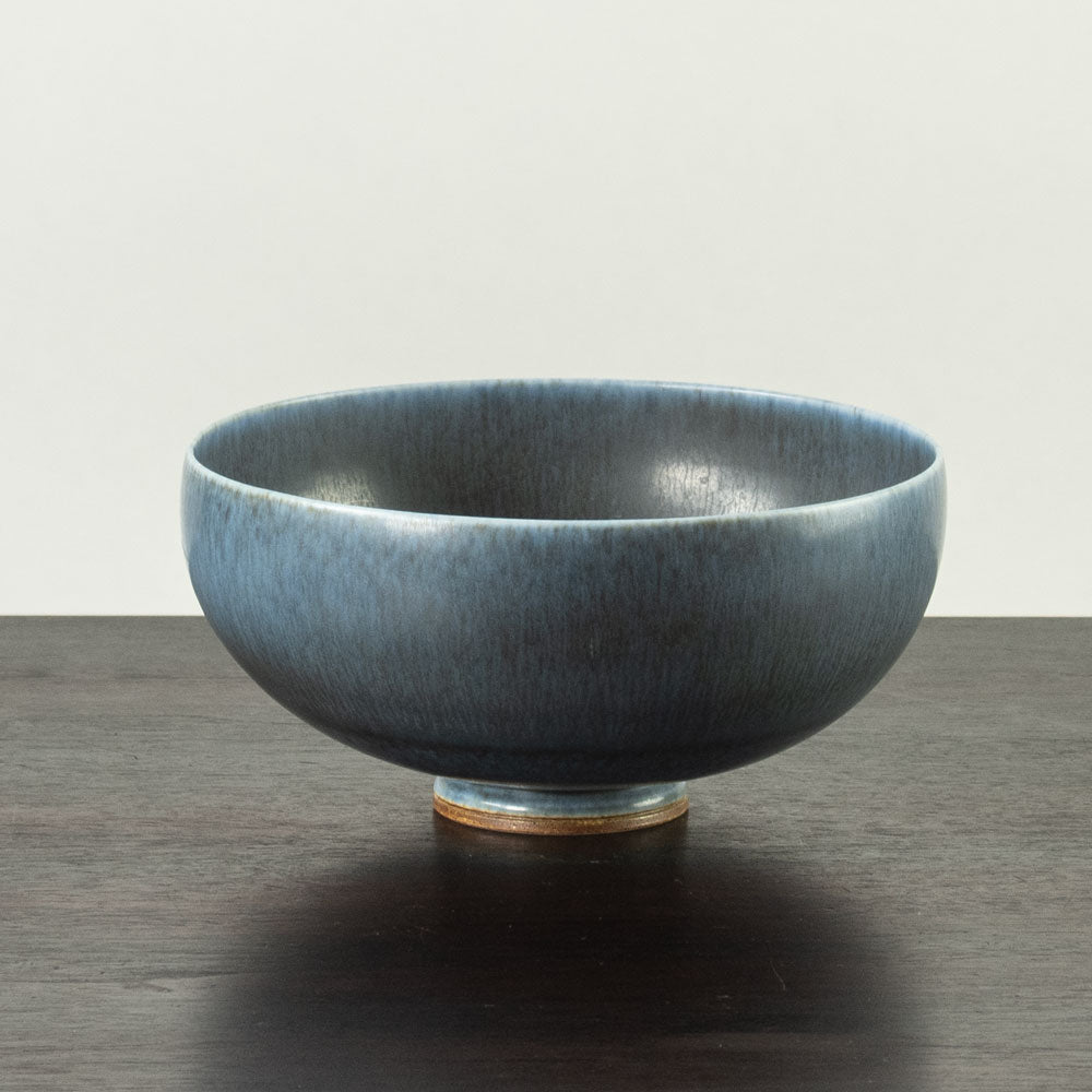 Berndt Friberg for Gustavsberg, Sweden, unique bowl with gray blue haresfur glaze J1748