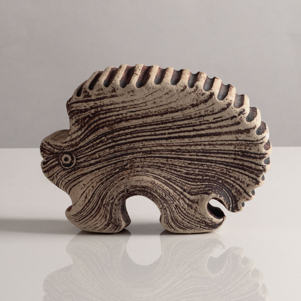 Boris Stojkov for Gustavsberg, Sweden, unique stoneware hedgehog figure M4038