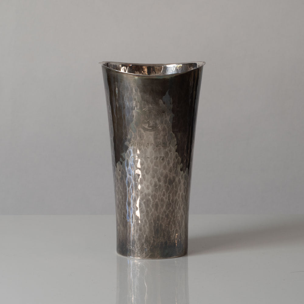 Eric Löfman for MGAB, Sweden, hammered sterling silver vase K2487