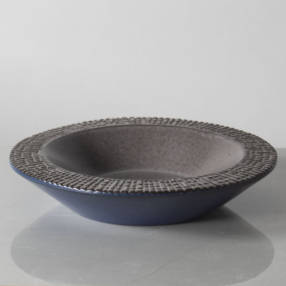 Ingrid Atterberg for Uppsala, stoneware brown and blue "Granit" bowl J1686