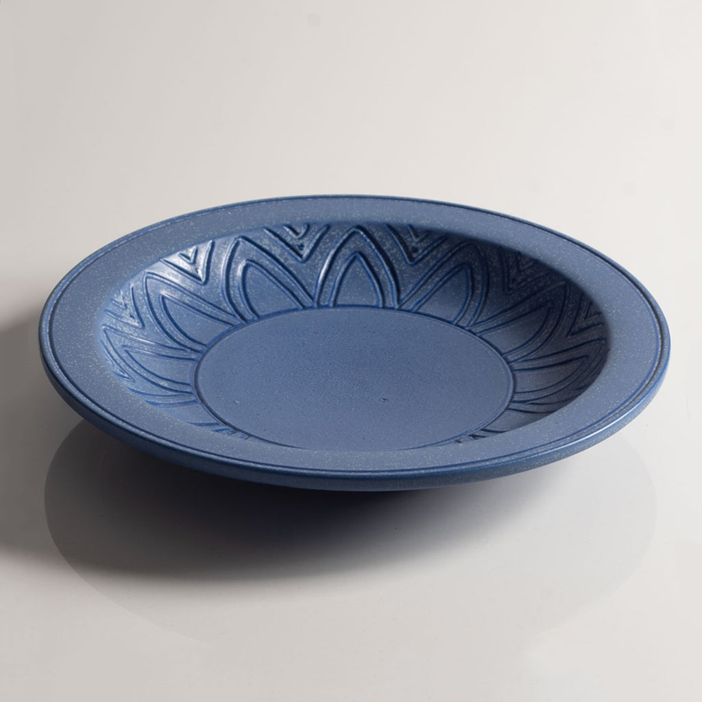 Gunnar Nylund for Rörstrand, Sweden, ceramic dish with blue matte glaze L3344