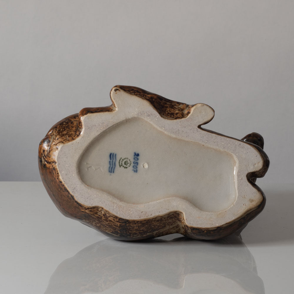 Knud Kyhn for Royal Copenhagen, Denmark, large stoneware figure of a stag with Sung glaze k2386