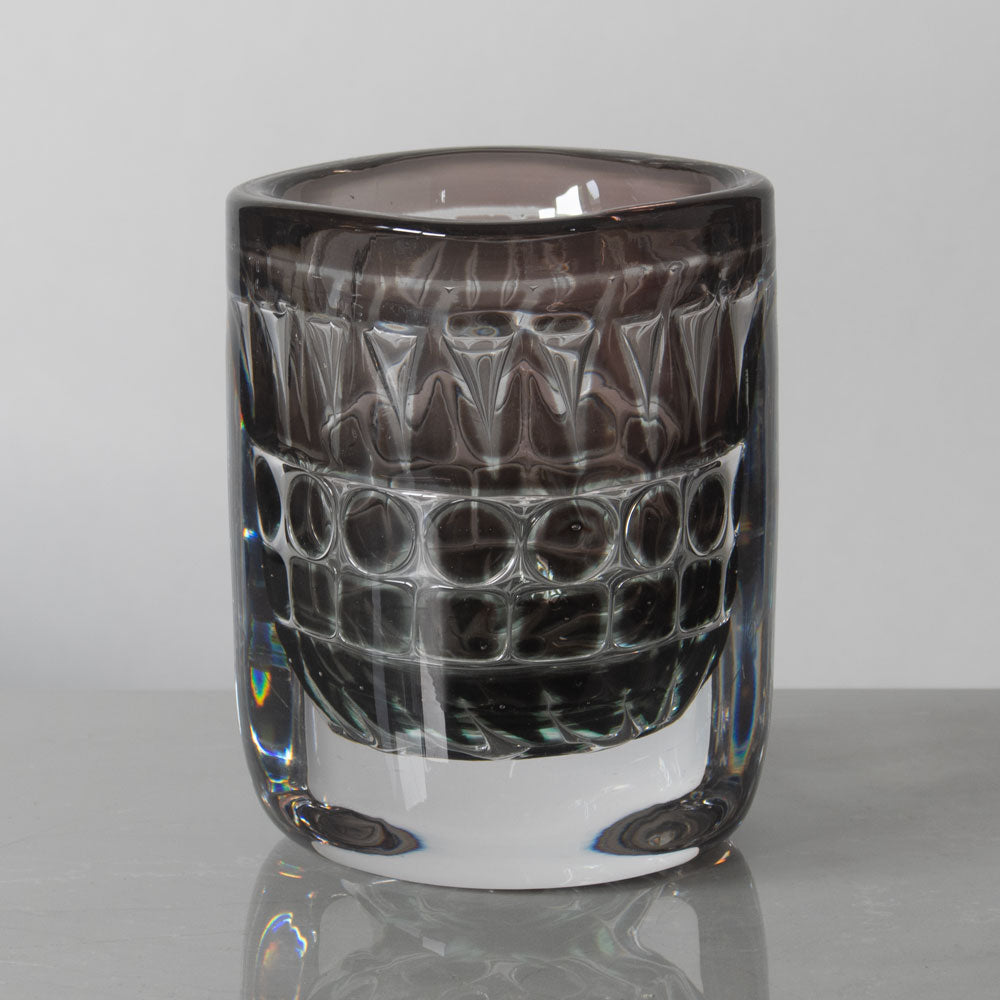 Ingeborg Lundin for Orrefors, Sweden, Ariel vase in purple-brown glass K2194