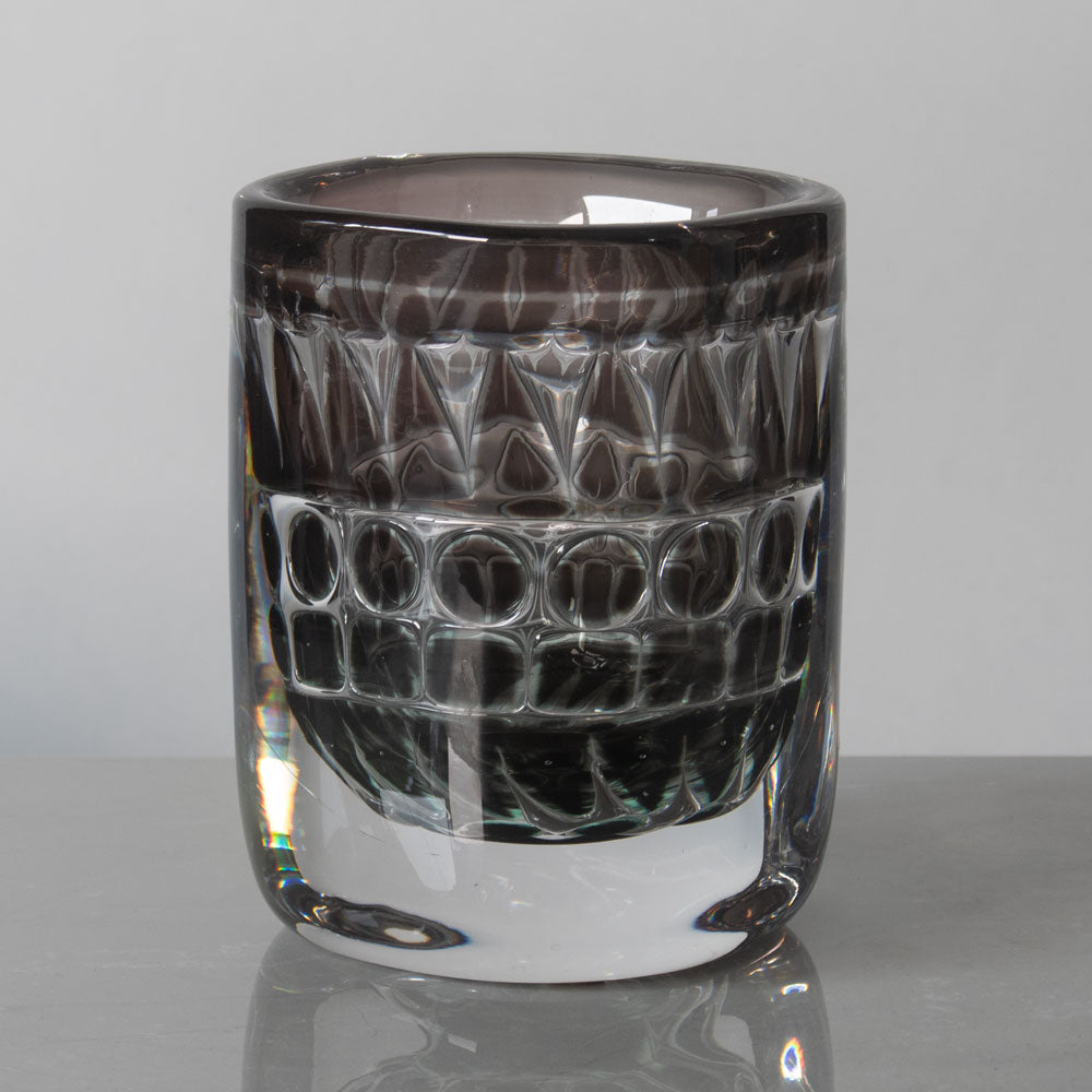 Ingeborg Lundin for Orrefors, Sweden, Ariel vase in purple-brown glass K2194