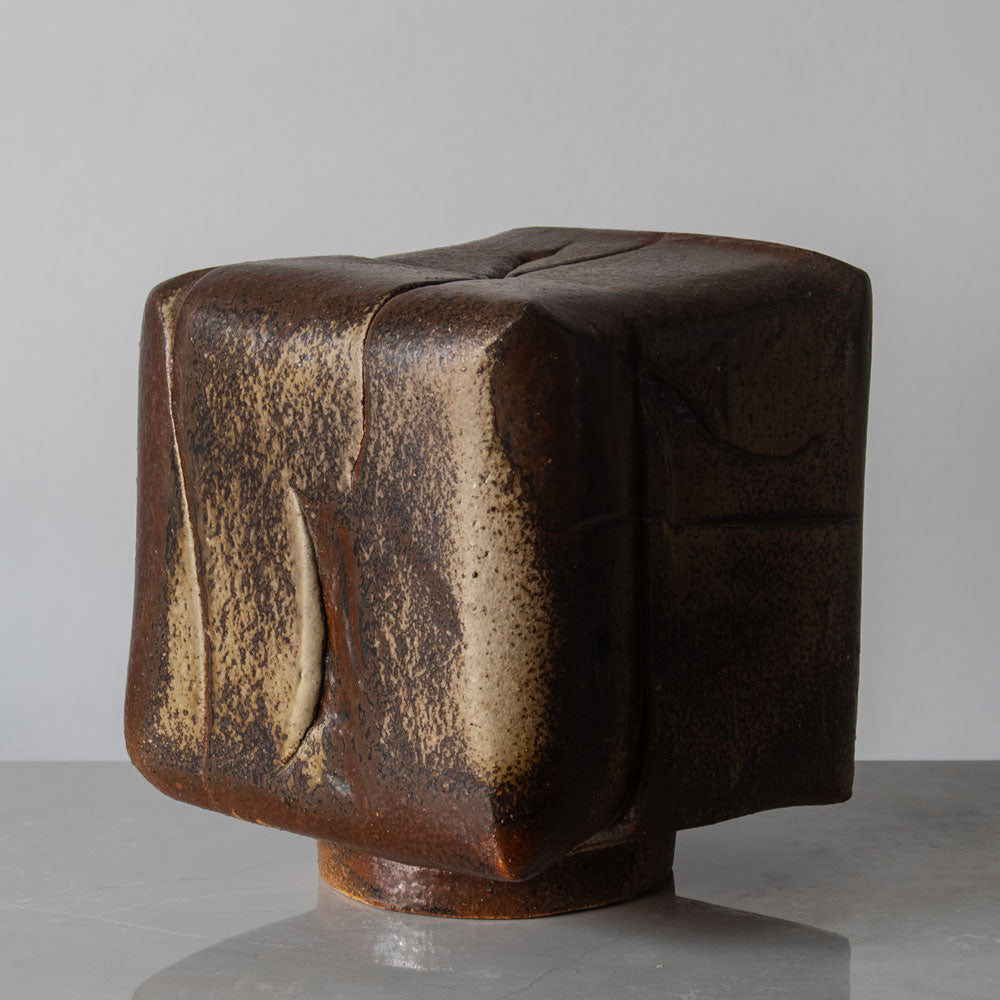 Dieter Crumbiegel, own studio, Germany, unique stoneware sculpture with brown glaze J1264