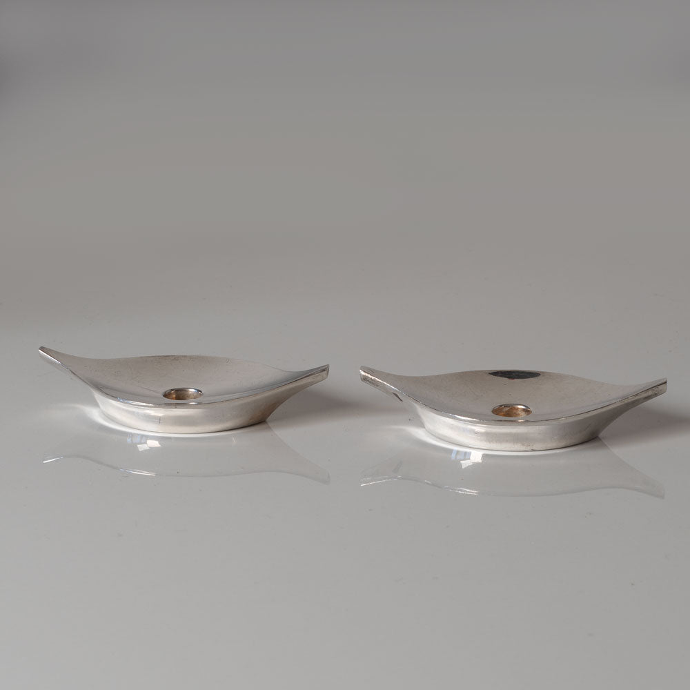 Carl M. Cohr & Co, Denmark, pair of silver plated candleholders J1445