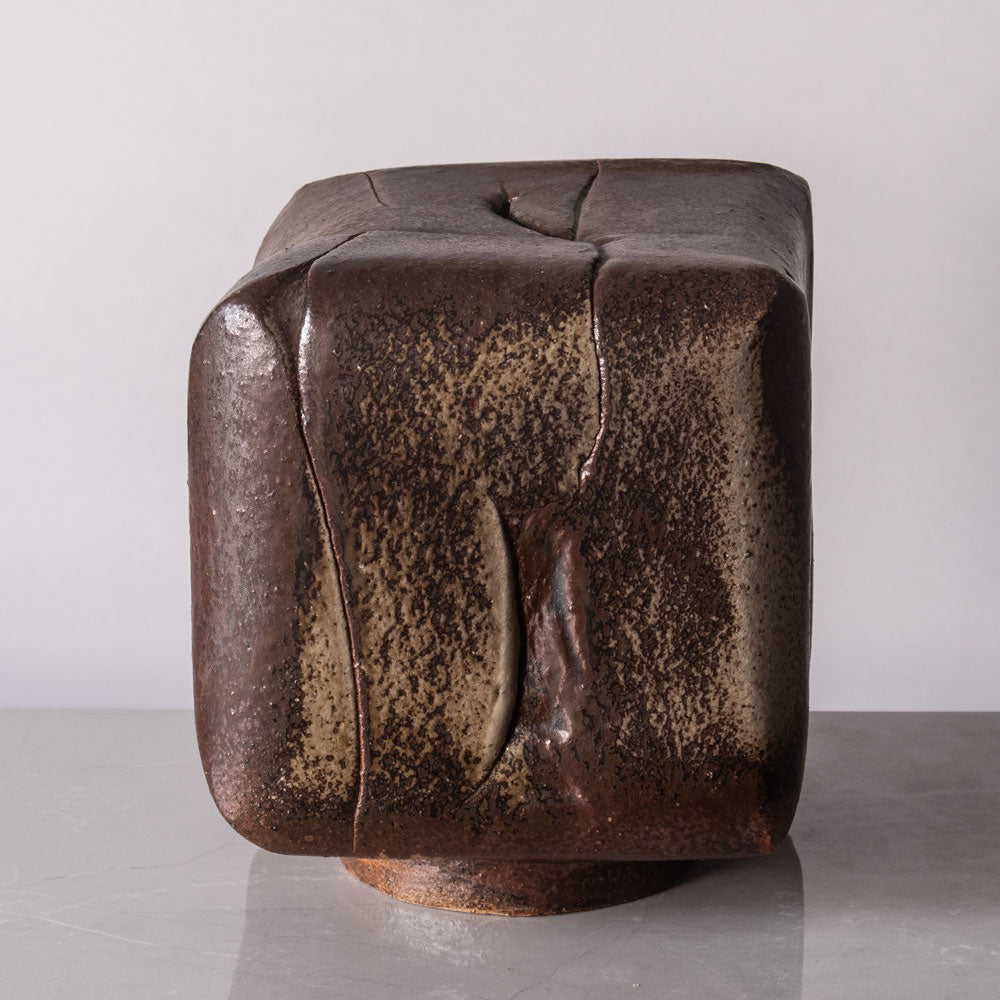 Dieter Crumbiegel, own studio, Germany, unique stoneware sculpture with brown glaze J1264