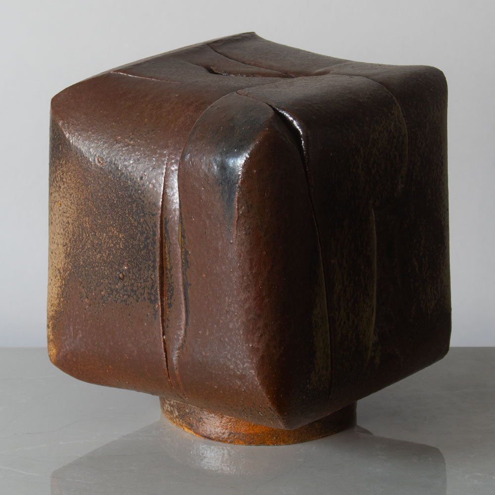 Dieter Crumbiegel, own studio, Germany, unique stoneware sculpture with brown glaze J1264