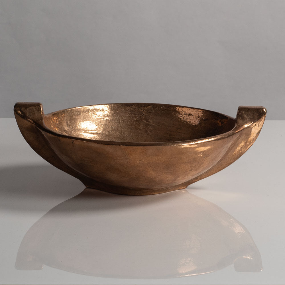 Michael Hael Harjes, Germany, brutalist bronze bowl L3919