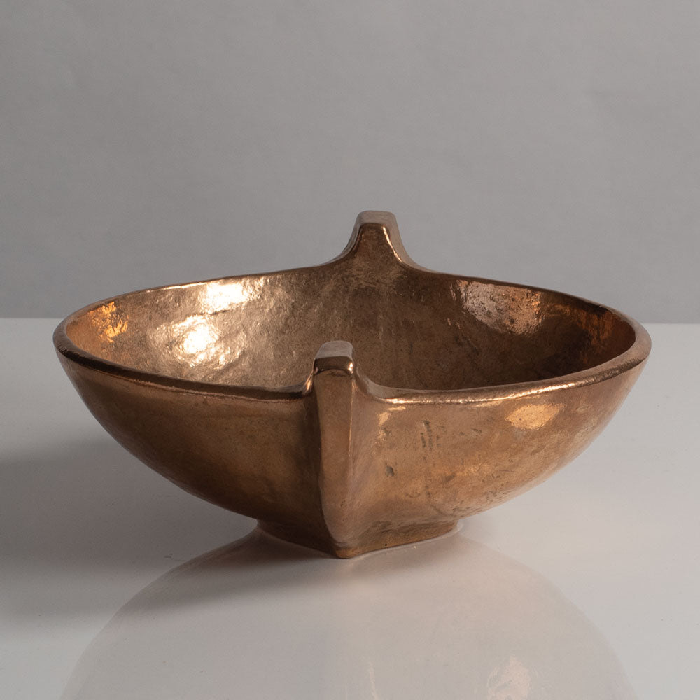 Michael Hael Harjes, Germany, brutalist bronze bowl L3919