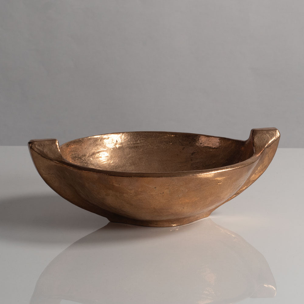 Michael Hael Harjes, Germany, brutalist bronze bowl L3919